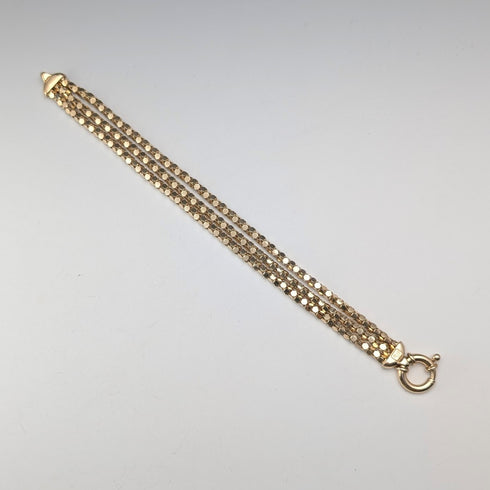 Vintage Sterling Silver Gold-Plated Snake Chain Bracelet 18g