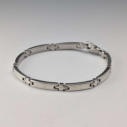 Vintage Sterling Silver Bar Link Bracelet, 20g