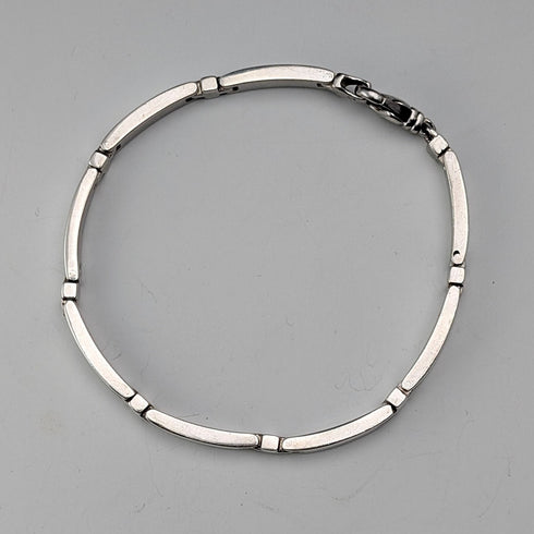 ヴィンテージ 純銀製 バーリンク ブレスレット 20g