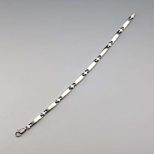 Vintage Sterling Silver Bar Link Bracelet, 20g