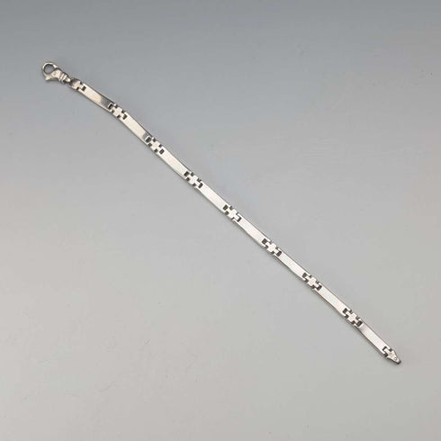 Vintage Sterling Silver Bar Link Bracelet, 20g