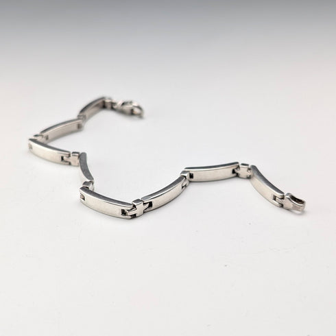 ヴィンテージ 純銀製 バーリンク ブレスレット 20g