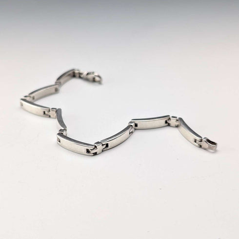 Vintage Sterling Silver Bar Link Bracelet, 20g