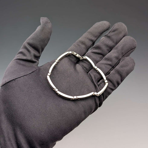 Vintage Sterling Silver Bar Link Bracelet, 20g