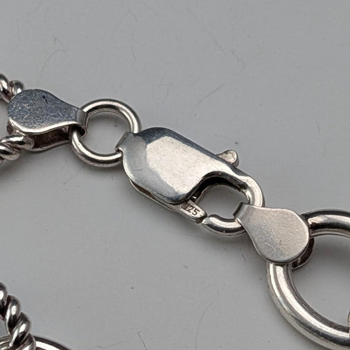 復古純銀製鏈環手鍊 18g MILOR ITALY