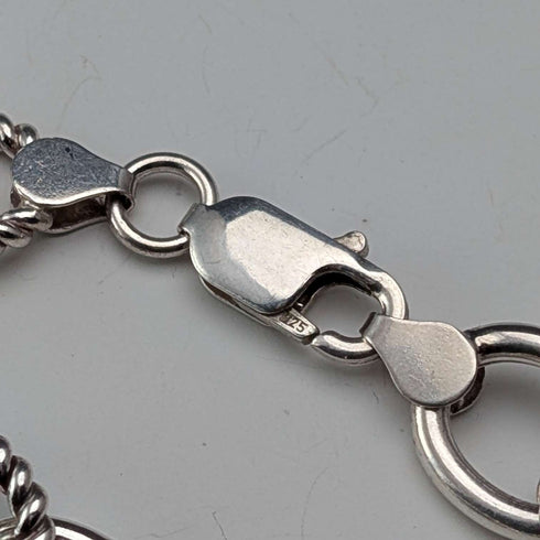Vintage Sterling Silver Ring Chain Bracelet 18g MILOR ITALY