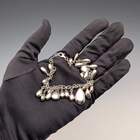 英国ヴィンテージ 純銀製 ドロップ ブレスレット 60g Jasper Conran