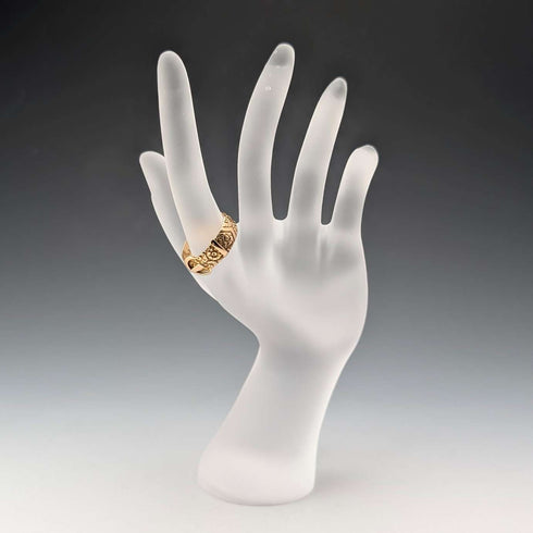 1890s British Antique K18 Gold Belt Design Ring, 4.5g (Size 20)
