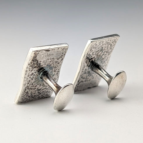 British Vintage Sterling Silver Flag Design Cufflinks - St. Justin