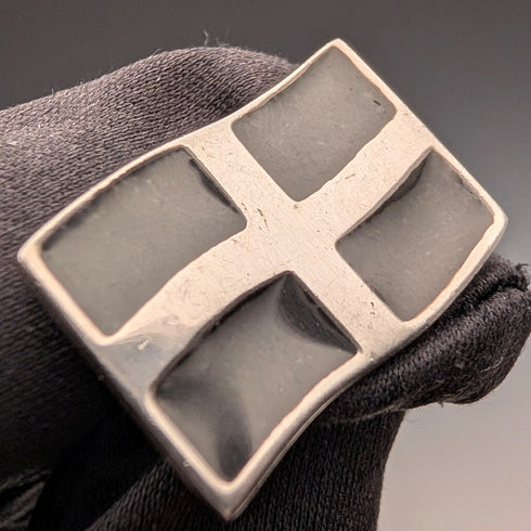 British Vintage Sterling Silver Flag Design Cufflinks - St. Justin