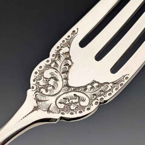 Pair of 6 antique silver-plated fish cutlery sets, circa 1900, Allen & Darwin, England.