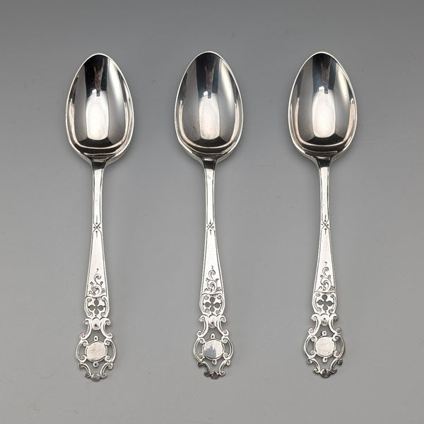 【On Hold】1916 British Antique Pure Silver Tea Spoon Set of 3 Total 55g Walker&Hall