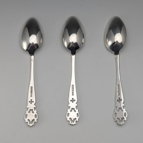 1916年 英国アンティーク 純銀製 ティースプーン3本セット 計55g Walker&Hall