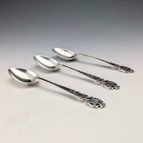 1916年 英国アンティーク 純銀製 ティースプーン3本セット 計55g Walker&Hall