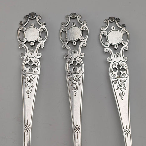 1916年 英国アンティーク 純銀製 ティースプーン3本セット 計55g Walker&Hall