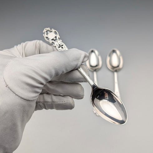 1916年 英国アンティーク 純銀製 ティースプーン3本セット 計55g Walker&Hall