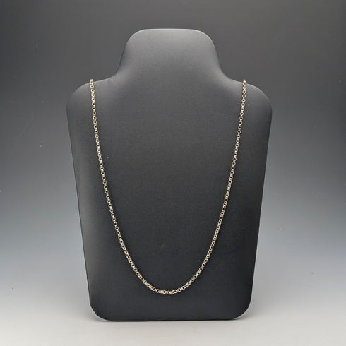 ヴィンテージ 純銀製 アズキチェーン ネックレス77cm 15.5g