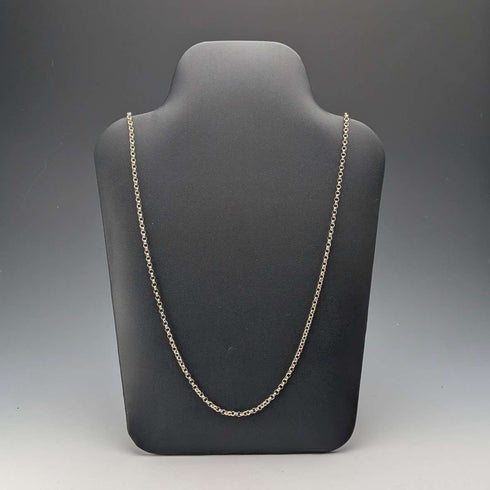 Vintage Sterling Silver Curb Chain Necklace, 77cm, 15.5g