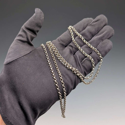 Vintage Sterling Silver Curb Chain Necklace, 77cm, 15.5g