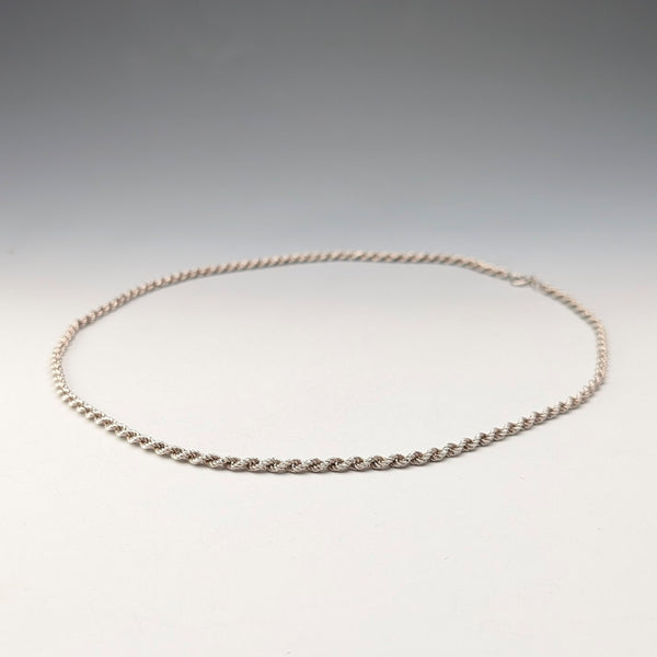 British Vintage Sterling Silver Twist Chain Necklace, 60cm, 15.7g