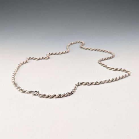 British Vintage Sterling Silver Twist Chain Necklace, 60cm, 15.7g