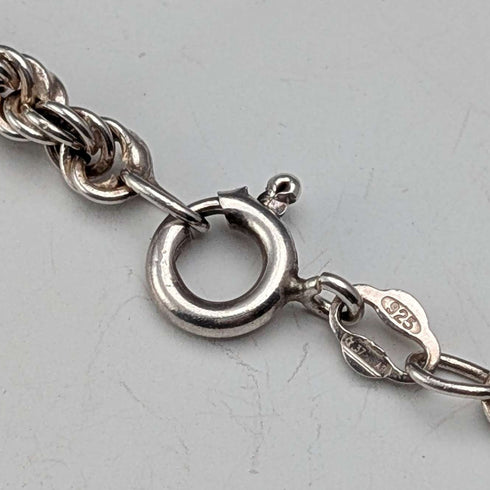 British Vintage Sterling Silver Twist Chain Necklace, 60cm, 15.7g