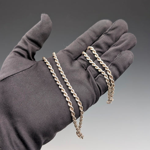 英国復古 純銀製 扭紋鍊條 項鍊60cm 15.7g