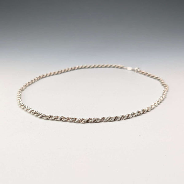 British Vintage Sterling Silver Twist Chain Necklace 45cm 9g GHG