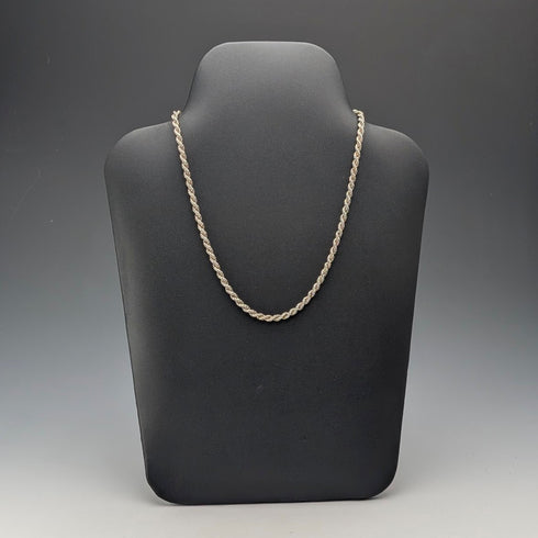 British Vintage Sterling Silver Twist Chain Necklace 45cm 9g GHG