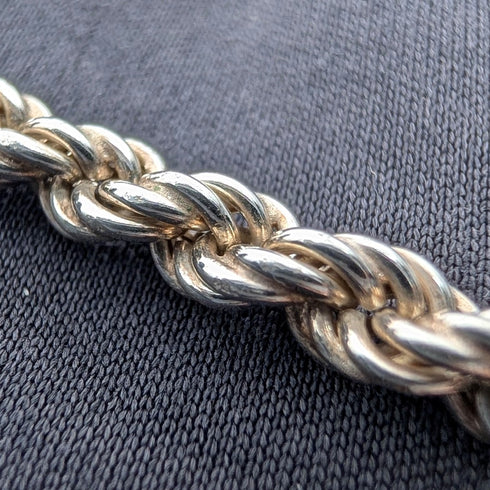 British Vintage Sterling Silver Twist Chain Necklace 45cm 9g GHG