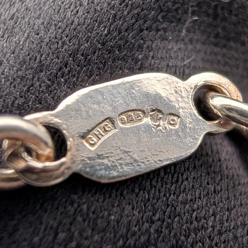 British Vintage Sterling Silver Twist Chain Necklace 45cm 9g GHG