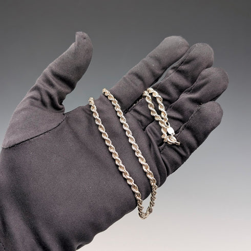 British Vintage Sterling Silver Twist Chain Necklace 45cm 9g GHG