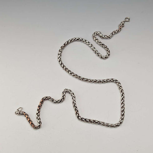 Vintage Sterling Silver Spiga Chain Necklace, 50cm, 20.5g