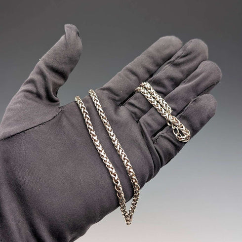 Vintage Sterling Silver Spiga Chain Necklace, 50cm, 20.5g