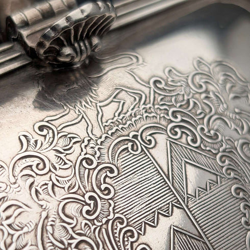 British Vintage Silverplate Small Silent Butler by Barker Ellis