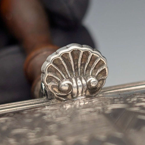 British Vintage Silverplate Small Silent Butler by Barker Ellis