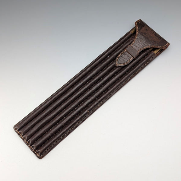 アンティーク 真鍮&ツゲ材製 バレルメジャー レザーケース入