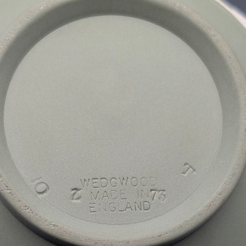 英国ヴィンテージ ウェッジウッド グリーンジャスパーウェア製 蓋付きシュガーボウル