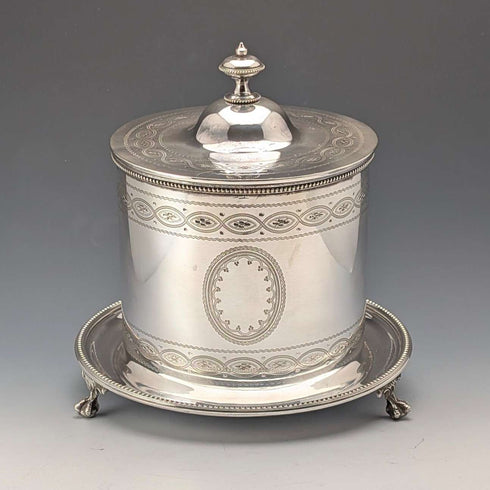 1875年頃 英国アンティーク シルバープレート製 ビスケットバレル George Goodfellow&Sons