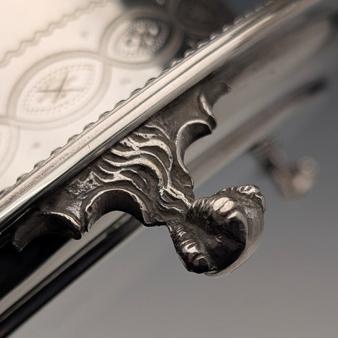 1875年左右 英國古董 銀器製 餅乾桶 George Goodfellow&Sons