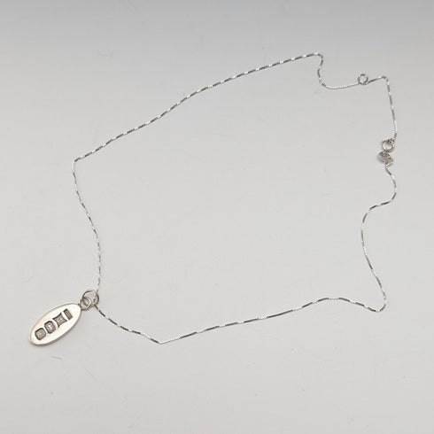 1978年 英國復古 純銀製 小型橢圓形銀錠吊墜附純銀項鍊 總重4.4g