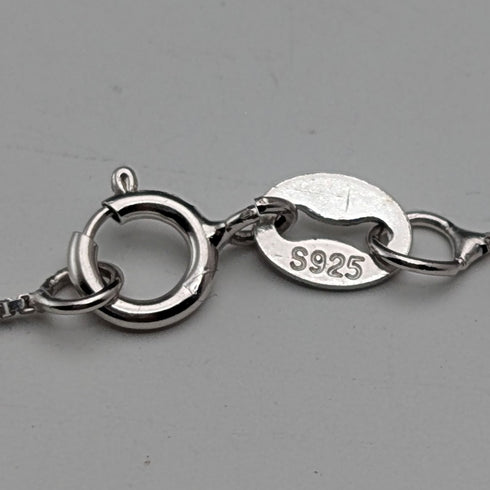 1978年 英國復古 純銀製 小型橢圓形銀錠吊墜附純銀項鍊 總重4.4g