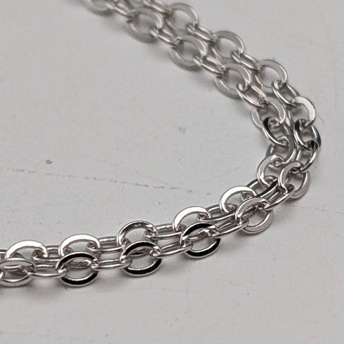 1981年 英國 純銀製 薄型錠狀吊墜附純銀項鍊 總重6g