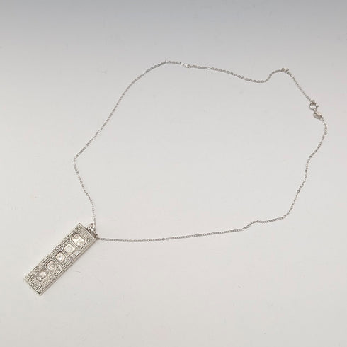 1977年 英國布里塔尼亞銀製 紀念金條吊墜 附純銀項鍊 總重14.3g