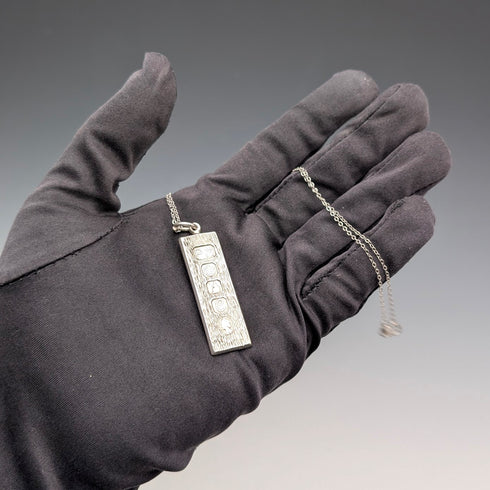 1977年 英國布里塔尼亞銀製 紀念金條吊墜 附純銀項鍊 總重14.3g