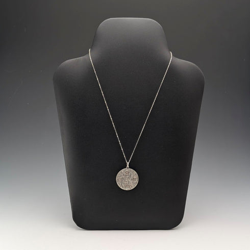 1977年 英國 純銀製 紀念銀章型吊墜 附純銀項鍊 總重15.9g