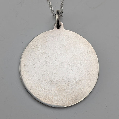 1977年 英國 純銀製 紀念銀章型吊墜 附純銀項鍊 總重15.9g