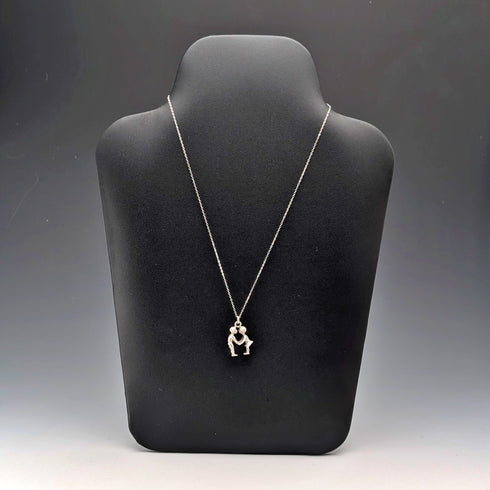 復古男孩與女孩銀質吊飾項鍊 附純銀鍊 重量共6.2g