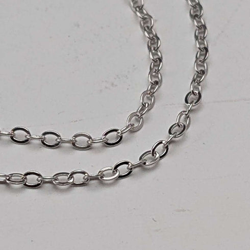 Vintage Boy & Girl Silver Charm Pendant with Pure Silver Necklace Total 6.2g
