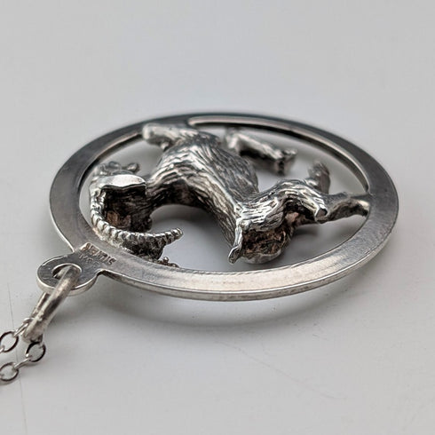 復古男孩與女孩銀質吊飾附純銀項鍊 總重6.8g